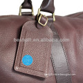 brown free logo leather luggage bag tags